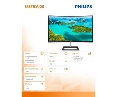 PHILIPS Lenktas LCD monitorius su „Ultra Wide-Color“ / 328E1CA/00 /  31,5 col. / 4K UHD / VA / HDMI/DP / garsiakalbiai