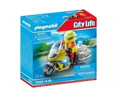 Playmobil – greitosios medicinos pagalbos motociklas su mirksinčia lempute (71205)