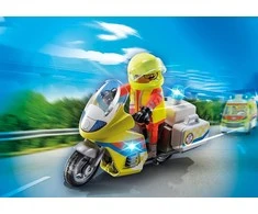 Playmobil – greitosios medicinos pagalbos motociklas su mirksinčia lempute (71205)