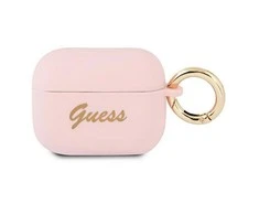 Apple AirPods Pro Guess silikoninis Vintage Script (GUAPSSSI) ausinių dėklas rožinės spalvos