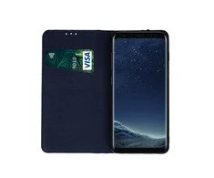 TelForceone Natūralios odos Smart Pro dėklas, skirtas Samsung Galaxy A54 5G tamsiai mėlynas