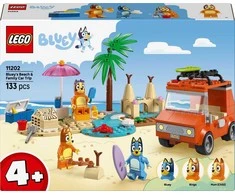 LEGO® Bluey išvyka į paplūdimį šeimos automobiliu