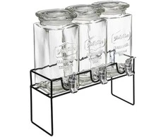 Secret De Gourmet MODERN beverage dispenser on stand, 3 x 1,5 L