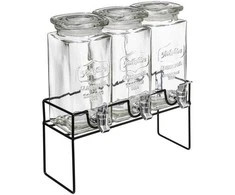 Secret De Gourmet MODERN beverage dispenser on stand, 3 x 1,5 L