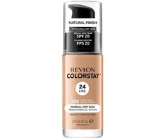 Revlon „Colorstay Natural Medium Coverage“ skystas makiažo pagrindas, 320 True, rausvas gelinis makiažas su SPF 20, 30 ml