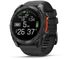Išmanusis laikrodis Garmin Fenix 8 – 51 mm, AMOLED Skalūno pilkos spavos korpusas su juodu silikono dirželiu