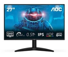 Monitorius AOC | Q27B36X | 27 " | IPS | QHD | 16:9 | 144 Hz | 4 ms | 2560 x 1440 pikselių | 300 cd/m² | HDMI jungtys quantity 1 | Juodas