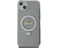 Dėklas GUESS GUHMP15MHRSGSD IPHONE 15 PLUS / 14 PLUS 6.7 "TRANSPARENT / TRANSPARENT HARDCASE RING STAND SCRIPT GLITTER MAGSAFE
