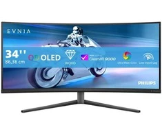 Monitorius Philips Evnia Curved Gaming Monitor, OLED 3440x1440, Juodas/Pilkas 34M2C6500/00