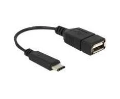 DELOCK Adapterio kabelis USB Type-C 2.0 kištukas > USB 2.0 tipo A moteriškas 15 cm juodas
