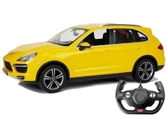 Automobilis Porsche Cayenne Rastar su nuotolinio valdymo pultu, geltonas