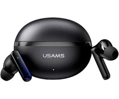 Ausinės Bluetooth USAMS Echo E02 TWS ANC+ENC belaidės juodos spalvos
