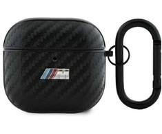 BMW BMA4CMPUCA AirPods 4 ausinių dėklas juodos spalvos PU Carbon M Collection