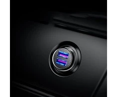 Baseus Circular automobilinis įkroviklis 2xUSB QC3.0 5A 30W - Juodas