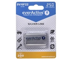 everActive Sidabrinis linija paruošta naudojimui 9V 250mAh akumuliatorius, 1 vnt.