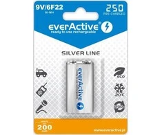 everActive Sidabrinis linija paruošta naudojimui 9V 250mAh akumuliatorius, 1 vnt.