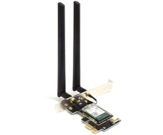 ALFA NETWORK Wi-Fi 6E PCIe tinklo plokštė su dviejomis omni antenomis (AIT-AX210)