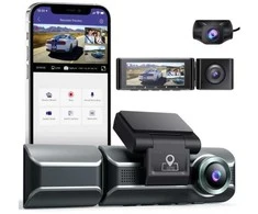AZDOME M550 3CH 4K vaizdo registratorius – maksimalus saugumas su 3 kameromis ir naktiniu matymu