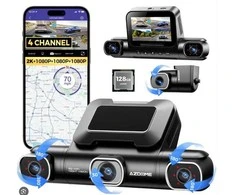 AZDOME M660 2K+3*1080P 4CH automobilio DVR GPS 5G Wifi įmontuotas 128GB eMMC balso valdymas 24 val. parkavimo stebėjimo sistema