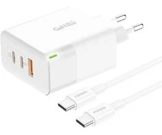Įkroviklis Foneng GAN65 USB-A, 2x USB-C GaN 65W su USB-C laidu