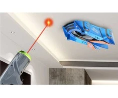 Infraraudonųjų spindulio lazeriu RC valdomas automobilis mėlynas
