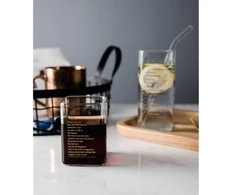 Kvadratinių stiklo puodelių / stiklinių komplektas 220 ml ir 350 ml