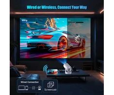 Portable Projektorius Pro+ Nešiojamas išmanus projektorius su Android 11, WiFi 6 ir 4K palaikymu namų kino patirčiai