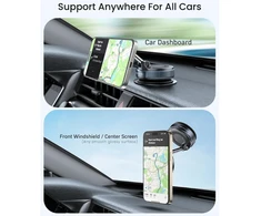 Sulankstomas vakuuminis magnetinis automobilinis telefono laikiklis su siurbtuku