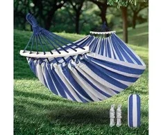 Verk Group Dvivietis sodo hamakas 200 x 150 cm mėlynas su dėklu (VERK14655)