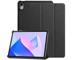 iLike Tri-Fold Plāns Eko-Ādas Statīva Maks Lenovo M10 Plus 10.6'' 3rd Gen TB125 / TB128 (2022) Melns