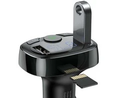 FM siųstuvo automobilinis įkroviklis Baseus Enjoy S-09A 3.4A 2x USB-A Micro SD BT 4.2
