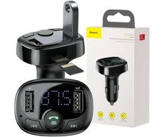 FM siųstuvo automobilinis įkroviklis Baseus Enjoy S-09A 3.4A 2x USB-A Micro SD BT 4.2