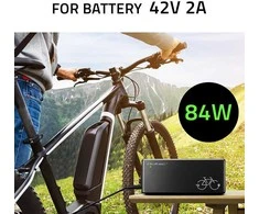 „Qoltec Fast“ įkroviklis elektriniam dviračiui 36V | 42V | 2A | Bosch 3 kontaktų kištukas + maitinimo laidas