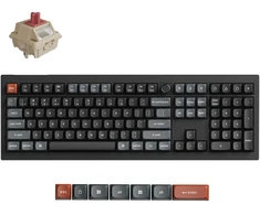Keychron V6 Ultra Wireless (V6U-D1) – US išdėstymas – Hot-Swappable Silk POM Raudona – Juodas (Juoda) Mechaninė Belaidė Žaidimų Klaviatūra