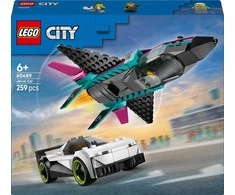 LEGO City „LEGO® City“ Reaktyvinis lėktuvas prieš automobilį, automobilių ir lėktuvo žaidimo rinkinys, 60489 Rinkinys 60489