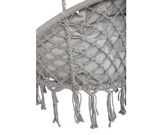 Boho stiliaus pakabinamas krėslas su pagalve, 120 kg, Pilkos spalvos