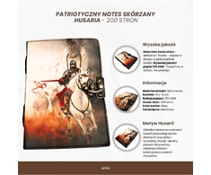 Mirtop Odinė patriotinė husarų užrašų knygelė – retro dienoraštis, 200 psl.