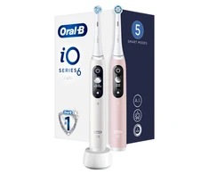 Braun iOM6d.2I6.1 Oral-B iO6 Duo Pack Elektrinis Dantų Šepetėlis Baltas + Rožinė Sand Extra Handle