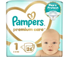 Pampers Premium Care Sauskelnės, 1 Dydis (Mini), 26 vnt., 2-5 kg