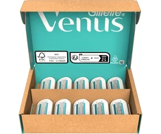 Skustuvo moterims Gillette Venus Deluxe Smooth Sensitive keičiamos galvutės, 10 vnt.