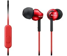 Į ausis įdedamos ausinės Sony MDR-EX110AP su mikrofonu, Raudonos