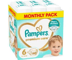 Pampers Premium Care Tape Sauskelnės, 6 Dydis, 140 vnt.