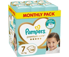 Sauskelnės Pampers Premium Care Tape, 7 dydis, 15+ kg, 108 vnt.