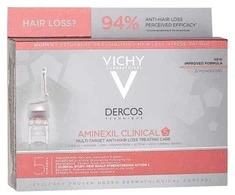 Vichy Dercos Aminexil Clinical 5, ampulės nuo plaukų slinkimo moterims, 21x6 ml