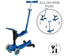 GLOBBER paspirtukas Go Up Sporty Lights 360°, tamsiai mėlynas, 456-600 S