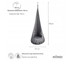 Maomi Vaikams skirtas hamakas 160cm aukščio