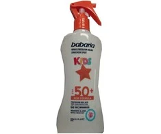 Babaria Apsauginis kremas nuo saulės Purškiklis Su Aloe Vera Vaikams Spf50+, 200 ml