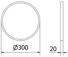 Vonios veidrodis Mexen Loft Round, 30 cm, Juodas