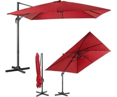 COSTWAY kvadratinis sodo skėtis, 300 × 300 cm, su rankenėle, pasukamas, reguliuojamas, ZB33767DE