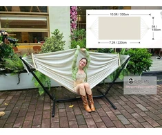GOCAN dvivietis medvilninis hamakas su nuimama skersine 220 x 150 cm, raudonas, WBBB